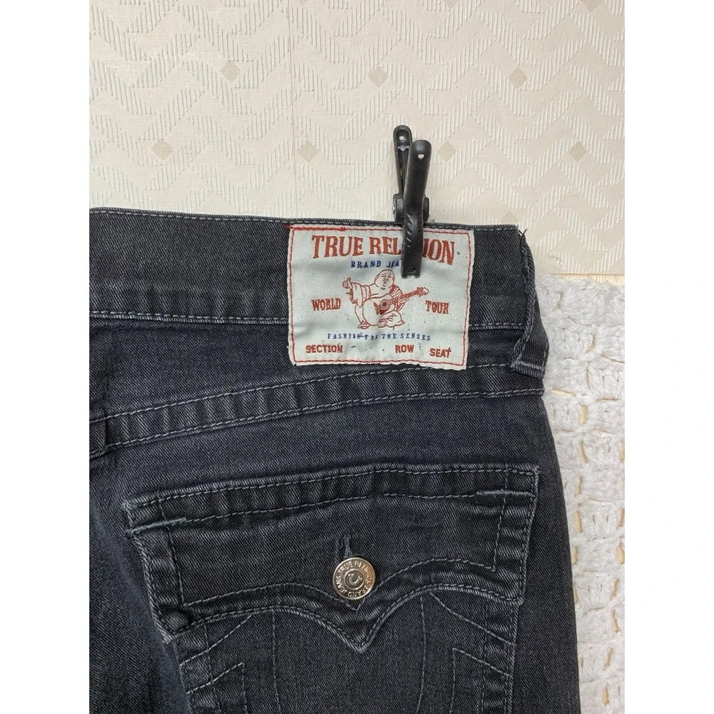 True Religion Jeans Mens‎ Size 32X30 Black Ricky Flap Relaxed Straight